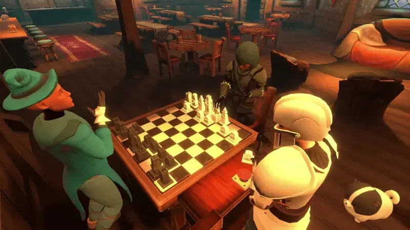 Players playing chess