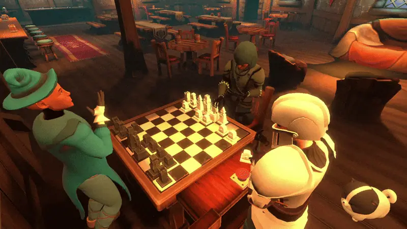 Players playing chess